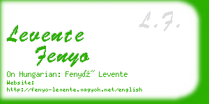 levente fenyo business card